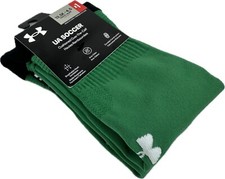 Under Armour Soccer Kids Green OTC Nylon UA Logo Performance Socks Sz 13.5K-4.5