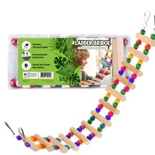 Wooden Bird Ladder Bridge - Hanging Toy for Parakeets, Cockatiels, and Budgies