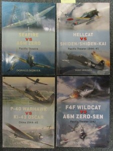 Lot 4 Osprey Books: WWII Aircraft Duel: Japan: Zero: P-40, Hellcat, F4F