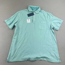 Izod Saltwater Polo Shirt Mens Large Blue Rleaxed Lightweight Short Sleeves NWT