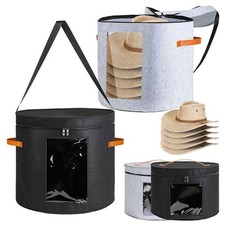 Oversized Hat Storage Bag, Cowboy Straw Hat Stackable Round Organizer Storage