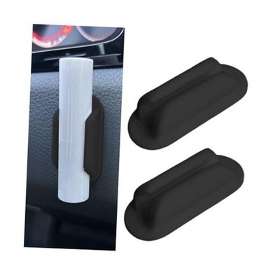 Car Lip Balm Holder, 2PCS Upright Silicone Vehicle Chapstick Mount, Black