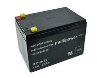 Multipower Blei Gel Akku, Accu Batterie 12V / 12,0 Ah, 6,3Mm, Vds