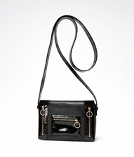 Boutique Moschino Black Crossbody Bag Gold Hardware Magnetic, Leather
