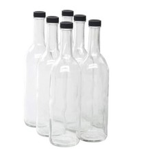 750ml Clear Glass Bordeaux Wine Bottle Flat-Bottomed Screw-Top Finish - with
