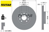 2X Bremsscheibe Textar 92120505 2 Bremsscheiben Vorderachse Vorne
