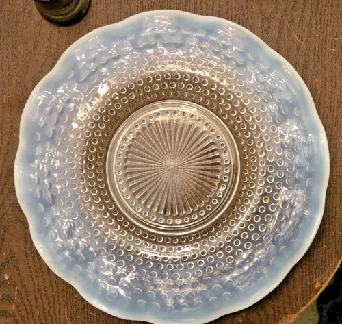 Vintage Anchor Hocking Moonstone Hobnail Opalescent 10-3/4" Sandwich Platter