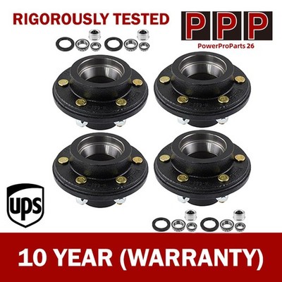 4pcs Trailer Hub Convert Mobile Home with Bearings 6000# 6 Lug 6x5.5 Idler Axle