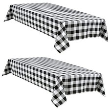 Buffalo Plaid Tablecloth Waterproof, 2 Pack, 60" x 84" 2 Pack Black and White