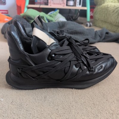 Size 42.5- Rick Owens Maximal Megalace Runner triple black 