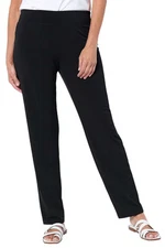 Susan Graver Modern Essentials Liquid Knit Slim Leg Pants Black