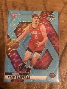 2024-25 Panini Mosaic Reed Sheppard #249 Fluorescent Blue Mosaic Prizm /75 (RC)