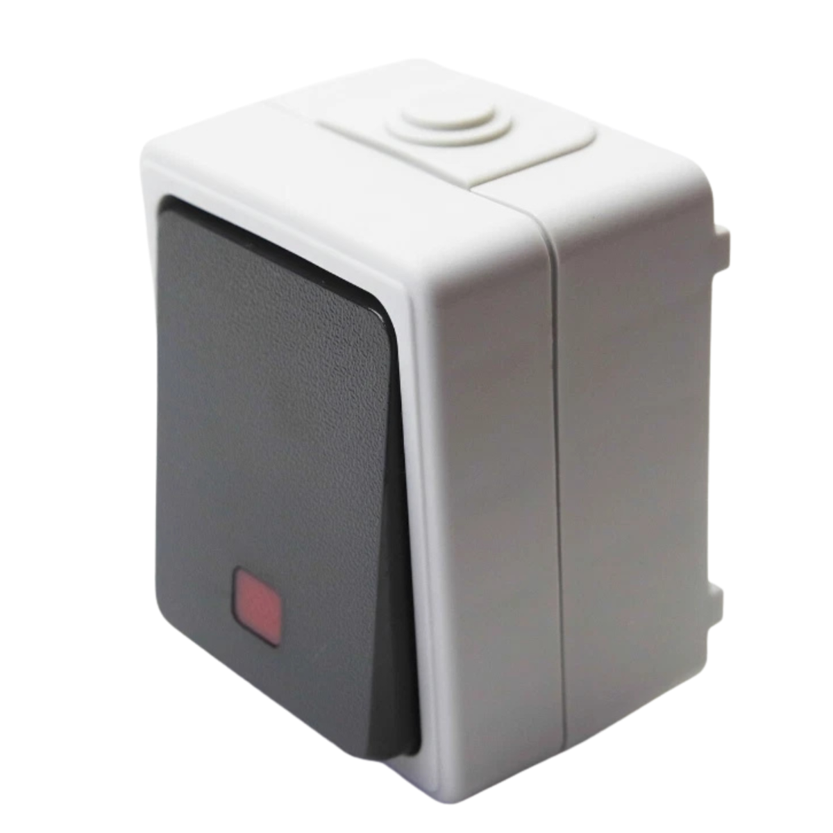 Aufputz-Lichtschalter 156-08 Als Taster, IP44, Grau/graphit, 10A/250V, Koala-Serie – Einfach Montieren