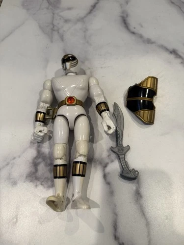 VINTAGE 1993 Power Rangers Mighty Morphin White Ranger 8” Bandai Action Figure