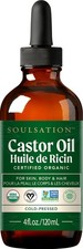 Organic Castor Oil 100 Pure 4oz - For Eyelashes, 4 Fl Oz Pack of 1 