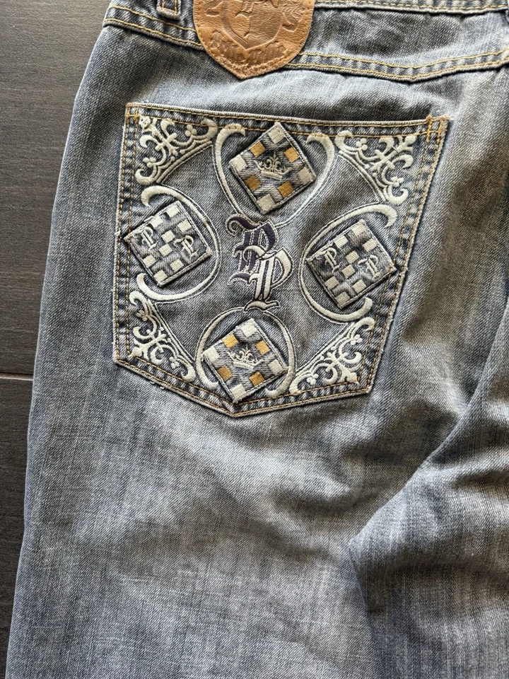 Pantalones de mezclilla Pelle Pelle azules para hombre talla 40x34 Y2K Hip Hop Streetwear Foto 4 de 4