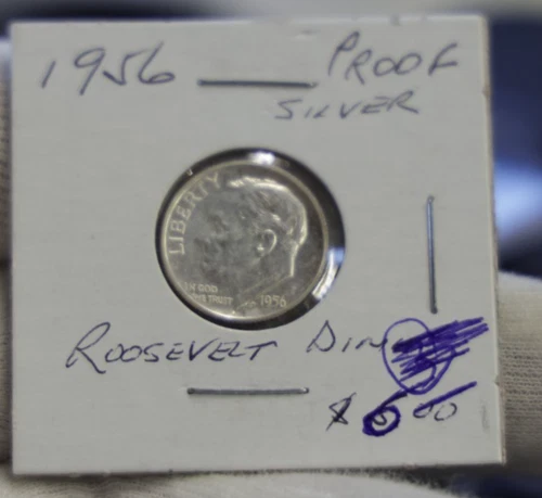 1956 US Proof Silver Roosevelt Dime.