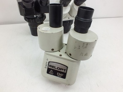 Lot of Assorted Microscope Heads -AS IS- DAMAGED- Olympus, Parco & Selopt 3