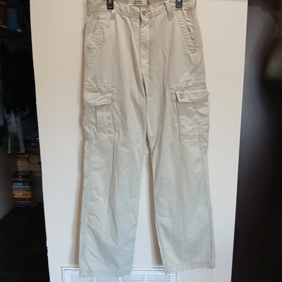 Levi's Cargo Loose Straight Pants Beige Mens 34x36 (34x35) Baggy Wide Leg Y2K 