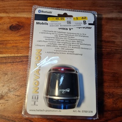Heitech Disco V Bluetooth Lautsprecher Speaker MP3 AUX Micro SD Mikrofon OVP