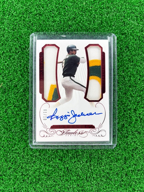 2016 Panini Flawless Reggie Jackson Patch Auto /10 Game-Worn Athletics #GDRJO