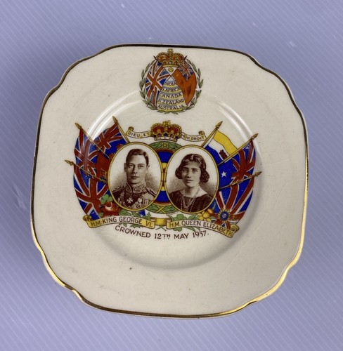 Antique King George VI & Queen Elizabeth 1937 Coronation Plate 5" Empire England