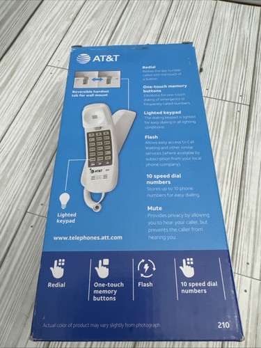 AT&T TL-210WH Trimline schnurgebundenes Telefon - weiß - Bild 2 von 2
