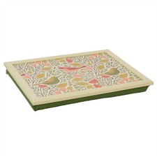 Songbird Floral Lap Tray with Cushion, 43cm Bean Bag Cushioned Padded Laptray