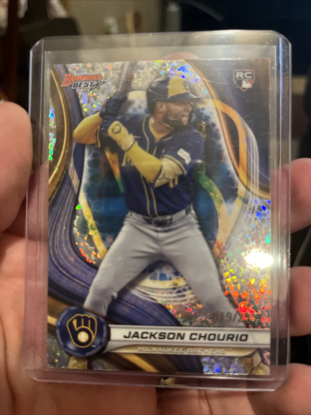 2024 Bowmans Best Jackson Chourio RC Brewers Mini Diamond Refractor /299