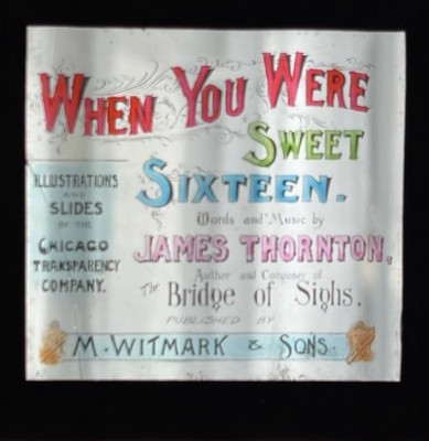 Antikes magisches Laternendias Set When You Were Sweet Sixteen handkoloriert