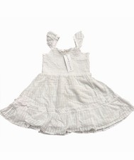 Janie and Jack White Ruffle Strap Smocked Toddler Dress Size 2T NWT