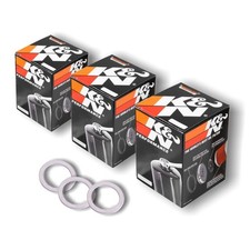 K&N Oil Filter 3 Pack + Crush Washers for YAMAHA SR500 1978-1981