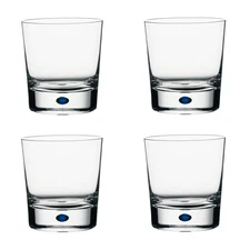 Orrefors Crystal Intermezzo Blue Double Old Fashioned Glass (Set of Four)