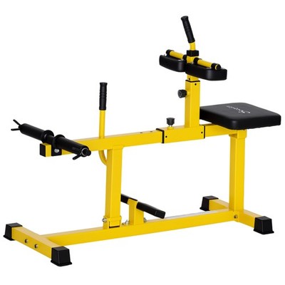 Yellow Seated Calf Raise Machine, Home Gym Strength Training Equipment