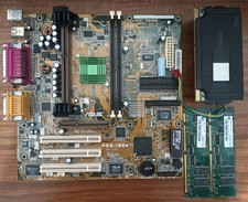 Rare Asus P3B-1394 SLOT 1 Motherboard w/ Pentium II 350MHz 128MB ECC Ram 440BX
