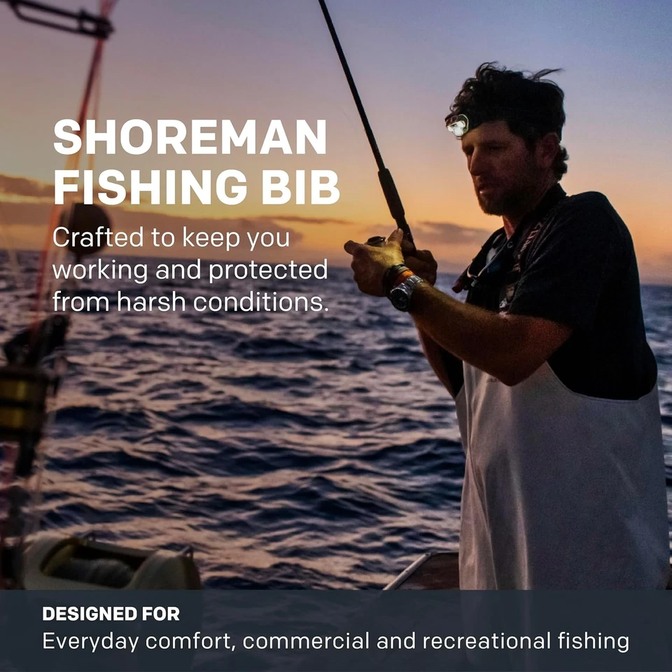 Pantalones con tirantes Grundens impermeables resistentes a las manchas para hombre, blancos, tallas Foto 4 de 4