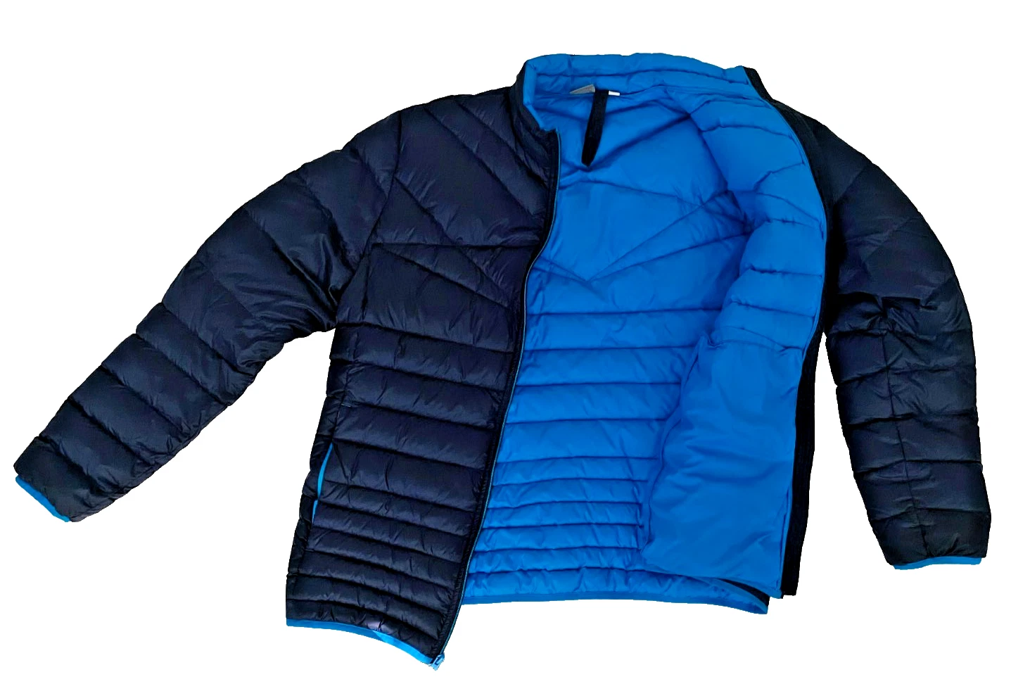 Puma Men's Puffer Jacket - Navy Blue & Cyan - Lightweight Warmth - Size XXL