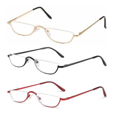 +1,00~+4,0 Unisex Lesebrille Federscharnier Metall Halbmond Lesebrille U