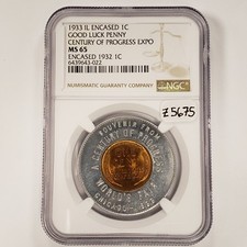 Encased 1932 Lincoln Cent Century of Progress Expo - NGC MS 65 - SKU-Z5675