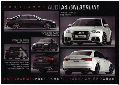 Caractere Audi A4 Berline & Avant 2016 Belgian & Export Markets Leaflet Brochure