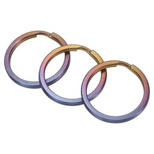 Titanium O-Ring Keychain 20mm/0.79", 3 Pcs Metal Split Rings, Blue Gold