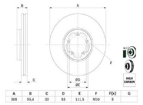 Original Bosch Bremsscheibe 0 986 479 F46 FüR Ford-image
