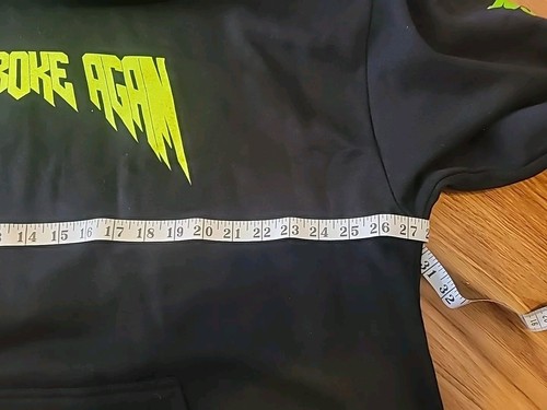 NEVER BROKE AGAIN Pullover Hoodie. Size XXL Black/Neon Green - Picture 7 of 8