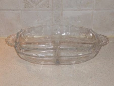 FOSTORIA GLASS CHINTZ PATTERN 3 PART RELISH 12 3/8" EXCELLENT
