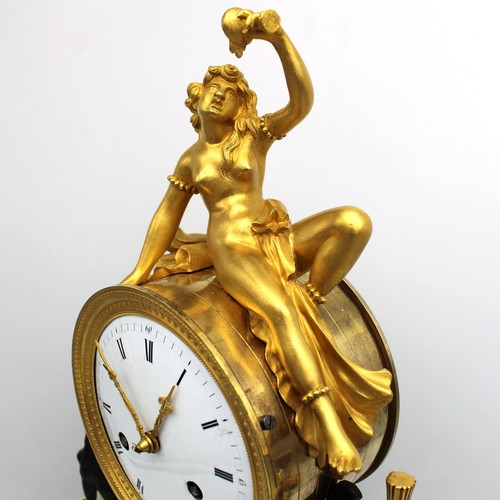 RELOJ CHIMENEA ANTIGUO RELOJ DE MESA PENDEL CLOCK (h.53) - Directoire - BRONCE - Siglo XVIII - Imagen 11 de 15
