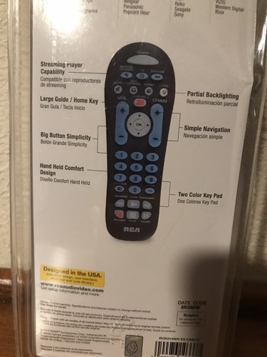 RCA Universal Remote 3 Device Partially Backlit Keypad Big Buttons RCR314WR New - Picture 4 of 7