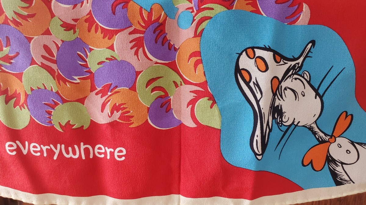 NWOT MOSCHINO Dr. Seuss 100% SILK Scarf 26