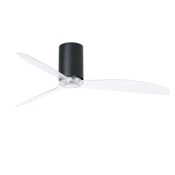Energiespar Deckenventilator Mit Fernbedienung Mini Tube Schwarz / Klar 128 Cm-image