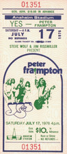 YES / PETER FRAMPTON 1976 RELAYER TOUR ANAHEIM STADIUM TICKET / JON ANDERSON