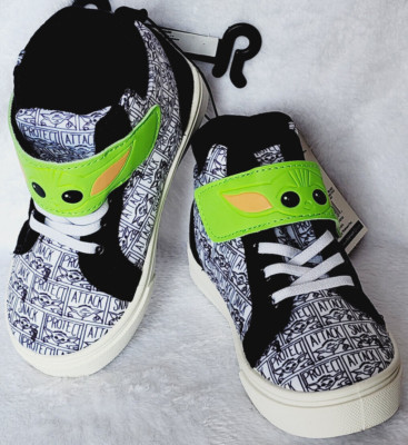 Disney Star Wars Mandalorian Baby Yoda High Top Sneakers Size 10 NEW WITHOUT BOX